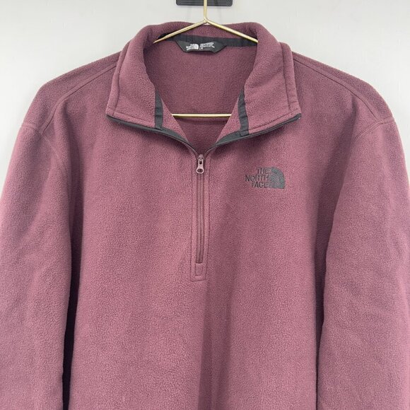 The North Face Mens Burgundy 1/4 Zip Long Sleeve Mock Neck Size L - Picture 3 of 8